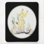 Deco Woman in Yellow Dress Mouse Mats