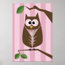 Décor de mur de hibou de filles posters