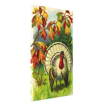 Décor vintage d'automne de la Turquie de thanksgiv Toile Tendue