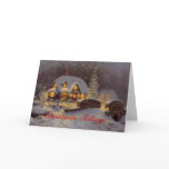 Decorated House Scene Christmas Greeting Card