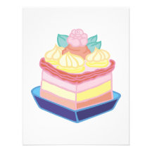 decorated slice of cake announcements