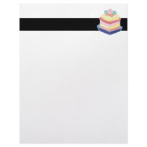 decorated slice of cake letterhead design