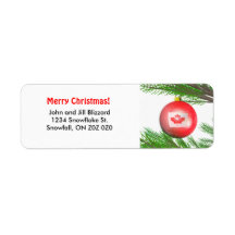 Décoration canadienne d'arbre de Noël Étiquette D’adresse Retour