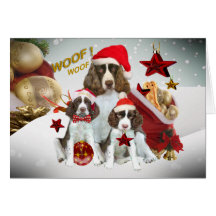 Décorations de Noël d'épagneul de springer anglais Cartes De Vœux