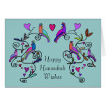 Decorative Birds Hannukah Card