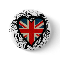 Decorative British Heart Button