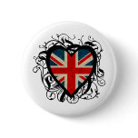 Decorative British Heart Buttons