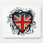 Decorative British Heart Mouse Pad