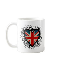 Decorative British Heart Coffee Mugs