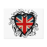 Decorative British Heart Post Cards