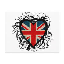 Decorative British Heart Post Cards