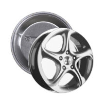 Decorative Car Rim Pinback Button