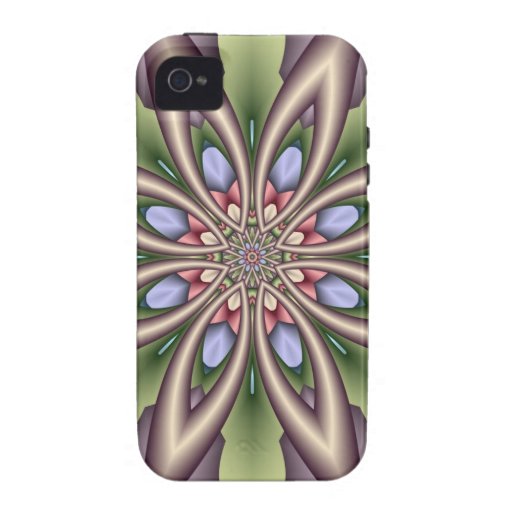 Decorative case with Fractal Fantasy Flower iPhone 4 Case