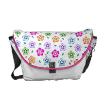 Decorative Colourful flowers pattern Messenger Bags