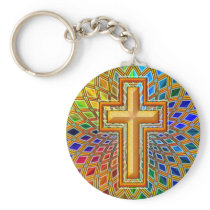 DECORATIVE CROSS KEY CHAINS