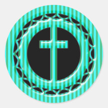 DECORATIVE CROSS ROUND STICKERS
