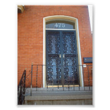 Decorative Door on a Victorian House in Buffalo Photographic Print