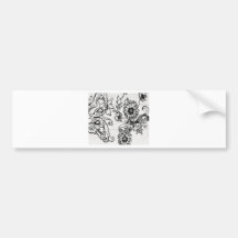 Decorative floral design bumper stickers