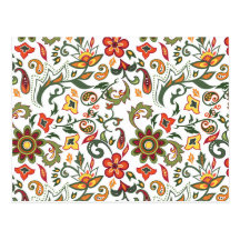 Decorative floral patterns post card