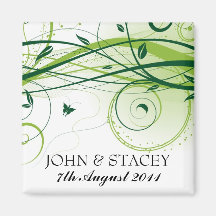 Decorative Floral Save the Date magnet