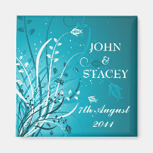 Decorative Floral Save the Date magnet
