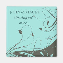 Decorative Floral Save the Date magnet