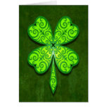 Decorative Four Leaf Clover Greeting Card