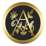 DECORATIVE GOLD MONOGRAM A stickers