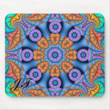 Decorative kaleidoscope Mousepad with Monogram