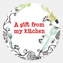 decorative kitchen utensils gift tag stickers