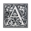 Decorative Letter "A" Woodcut Woodblock Inital magnets