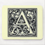 Decorative Letter "A" Woodcut Woodblock Inital Mousepads