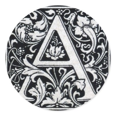 Decorative Letter "A" Woodcut Woodblock Inital by ZephyrusBooks