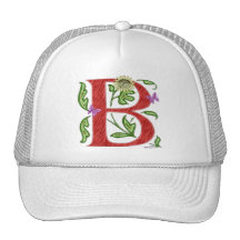 Decorative Letter B Monogram Mesh Hat
