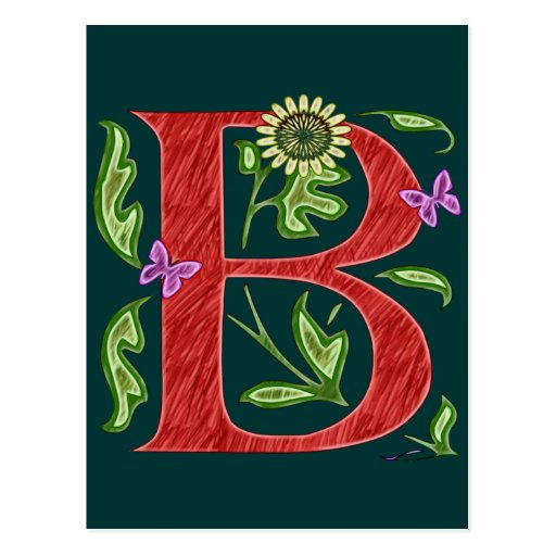 Decorative Letter B Monogram Postcard | Zazzle