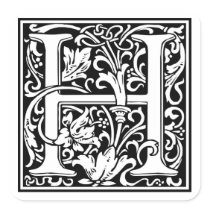 Decorative Letter Initial “H” Stickers