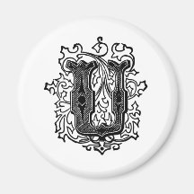 Decorative Letter U Fridge Magnets