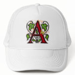 Decorative Monogram Letter A Mesh Hat