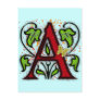 Decorative Monogram Letter A Postcards