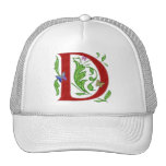 Decorative Monogram Letter D Mesh Hat