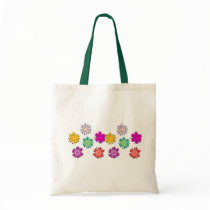 Decorative Multicolored Flowers Canvas Bag