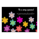 Decorative Multicolored Flowers Greeting Cards