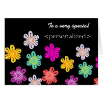 Decorative Multicolored Flowers Greeting Cards