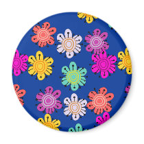 Decorative Multicolored Flowers Refrigerator Magnet