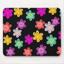 Decorative Multicolored Flowers Mouse Pads