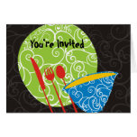 Decorative plate bowl utensils chef catering no... cards