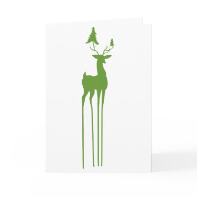 Decorative Reindeer Christmas Holiday Card by lauralippay