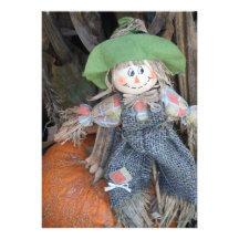 Decorative Scarecrow Thanksgiving Potluck Invites