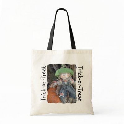 Decorative Scarecrow Trick-or-Treat Bag #2 by CeruleanSkyStudios