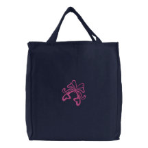 Decorative Stylized Butterfly Embroidery Design Canvas Bag